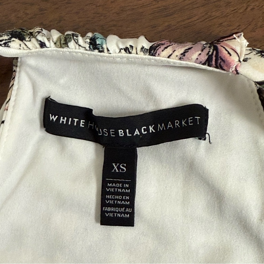 White House Black Market XS Floral Tiered Halter Tank Top Blouse Summer Chic - Picture 4 of 7